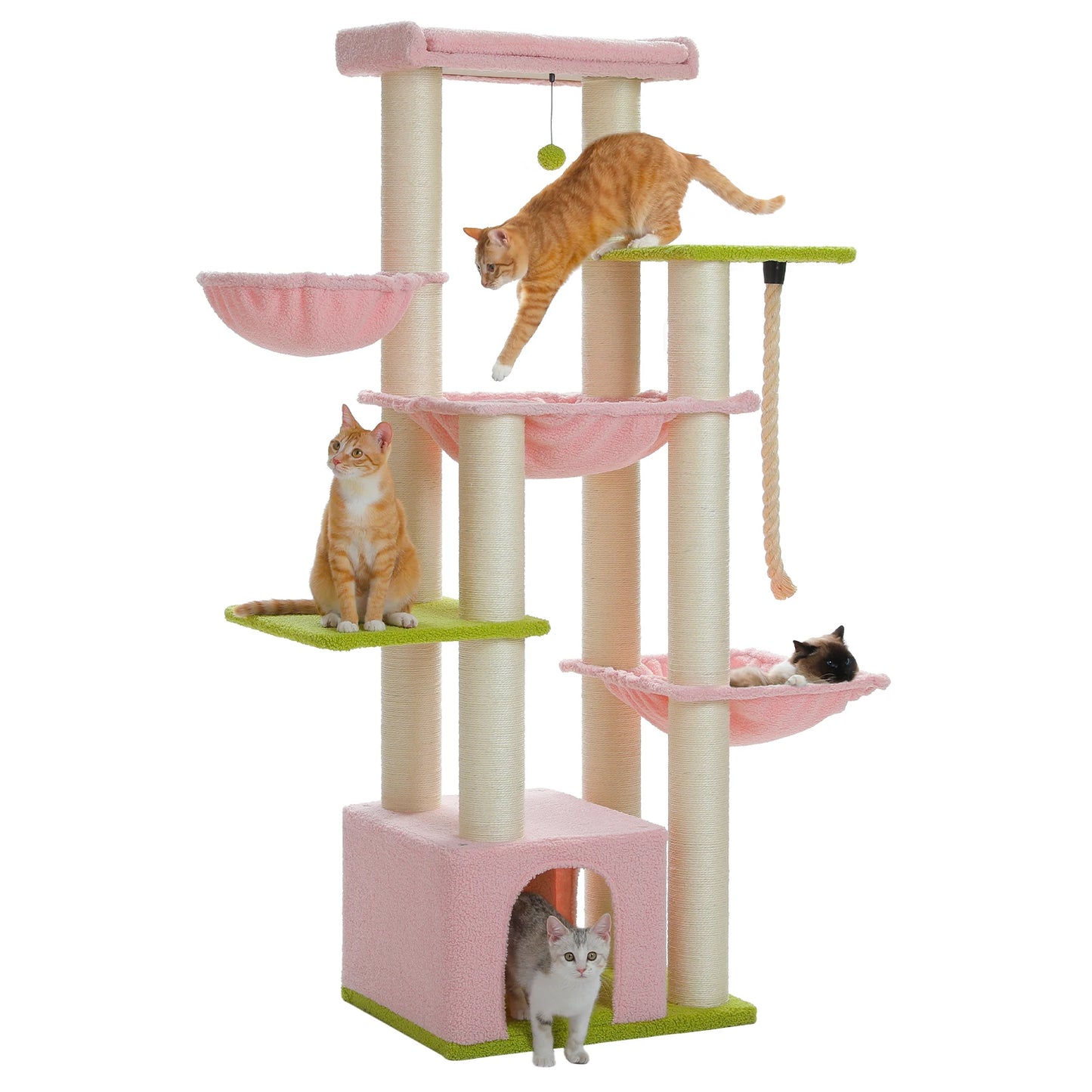 Big Cat Tree for Large Cats Robust Cat Tower with Several Levels Cat House Climbing Tree with Hammock 11 Sisal Posts Large Perch